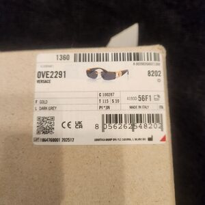 Brand New Versace Gold and Dark Grey Sunglasses